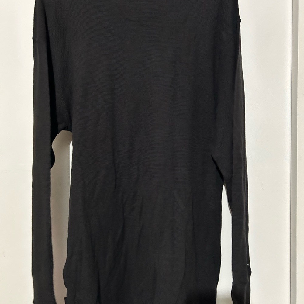 Calvin Klein Jeans Black Thermal Elbow Crew Neck Pullover Shirt Sz XL - Picture 2 of 3